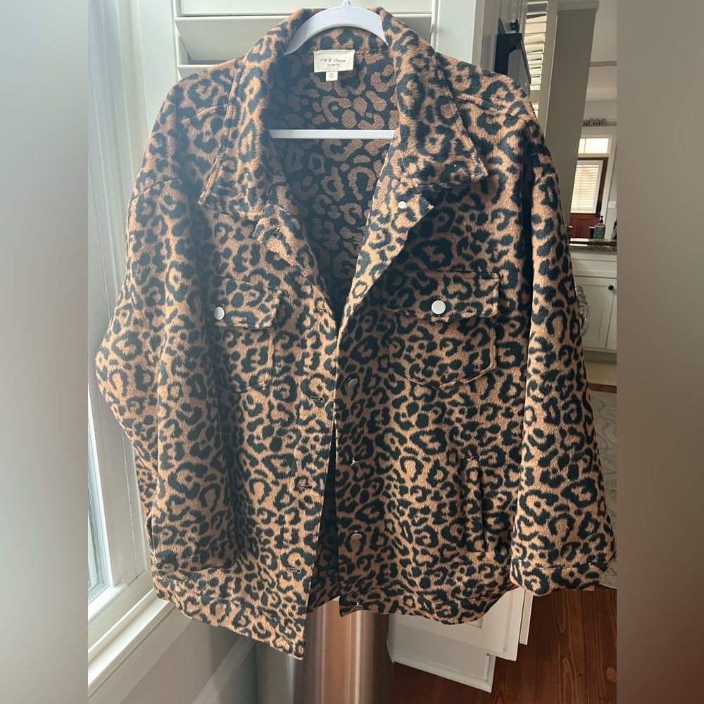Leopard Jean Jacket by 123 Story by Line Up - size XL